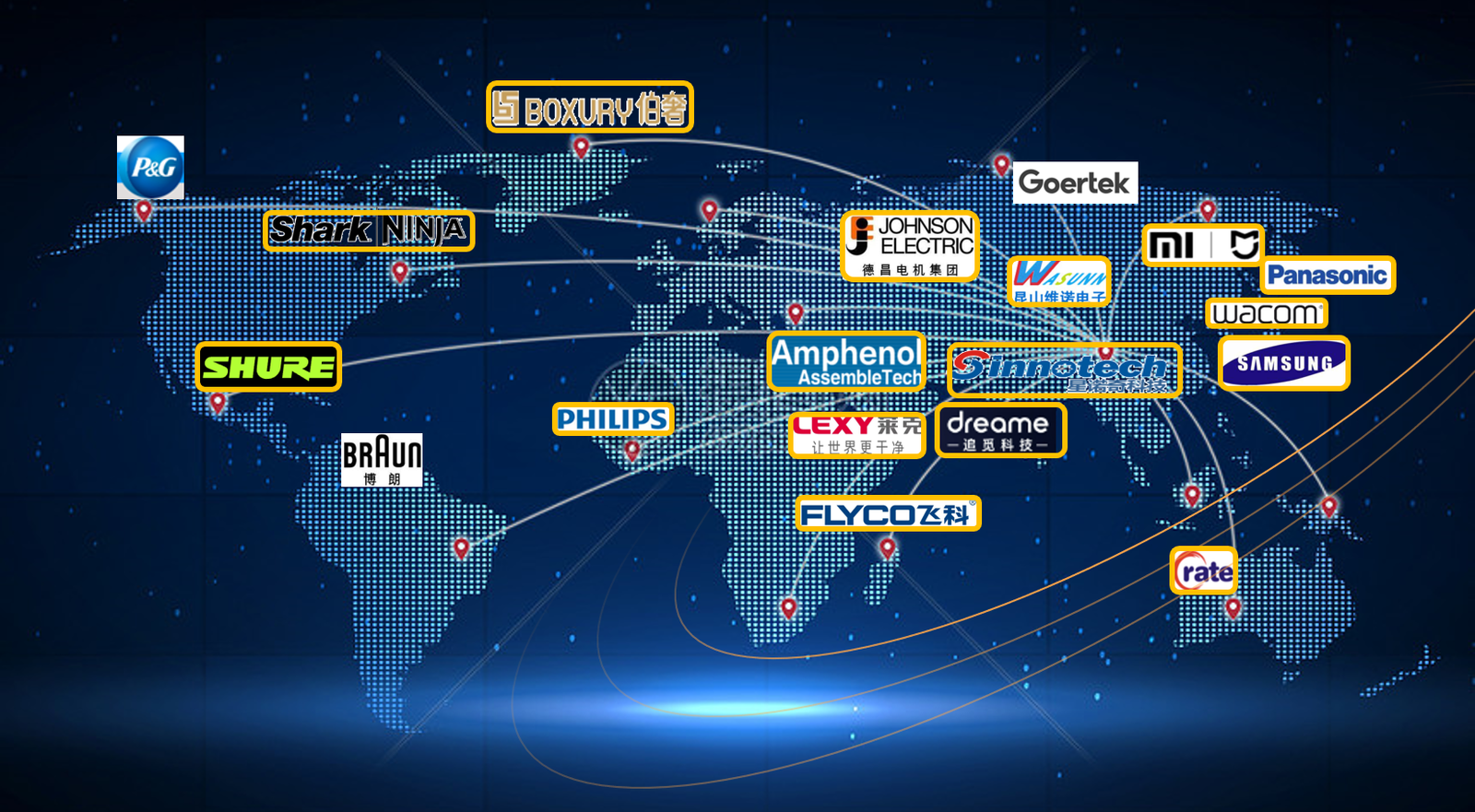 Global customers map Global customers map