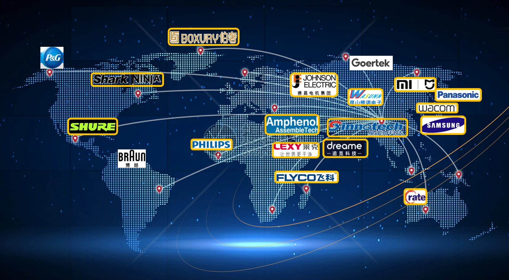 Global customers map Global customers map